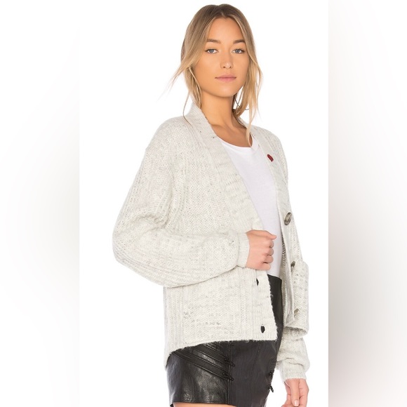 Pam & Gela boxy sweater cardigan with heart patch - Picture 3 of 6